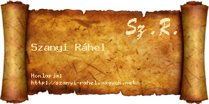 Szanyi Ráhel névjegykártya